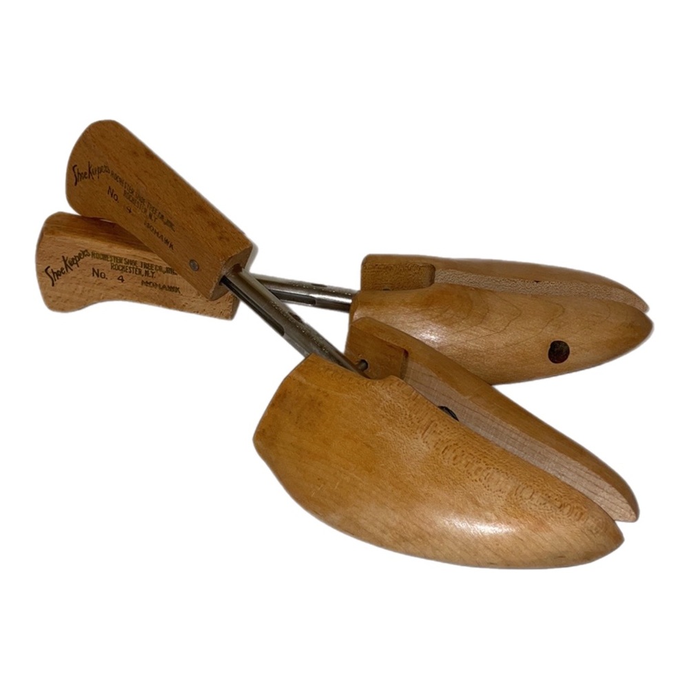 Vintage Wooden Metal Shoe Keepers Rochester Tree Co. Split Toe Stretch - Picture 1 of 7